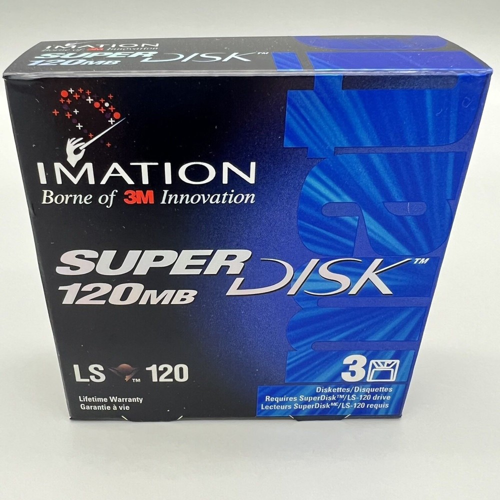 Imation 3M 120MB LS-120 SuperDisk Set Of 2, 1 Sealed, 1 Unsealed
